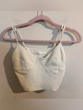 Oak + Fort Cream Crop Top Bustier Tank Womens Medium Minimalist Aritzia Style